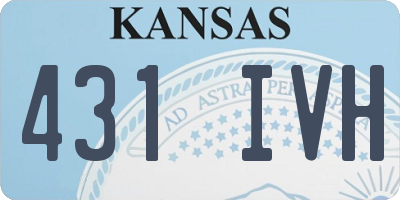 KS license plate 431IVH