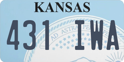 KS license plate 431IWA