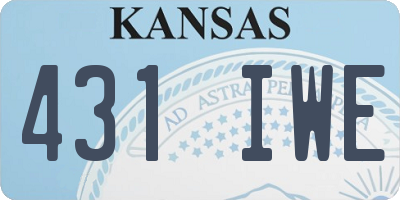 KS license plate 431IWE