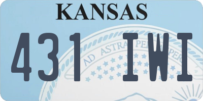 KS license plate 431IWI