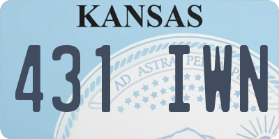 KS license plate 431IWN