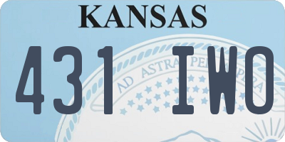 KS license plate 431IWO