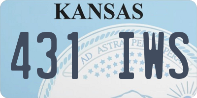 KS license plate 431IWS