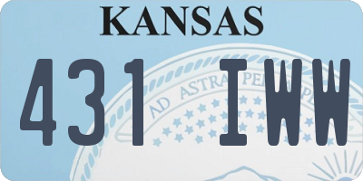 KS license plate 431IWW