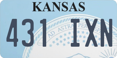 KS license plate 431IXN
