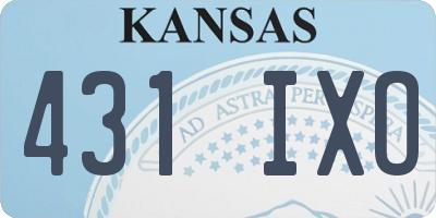 KS license plate 431IXO