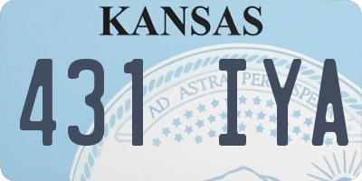 KS license plate 431IYA