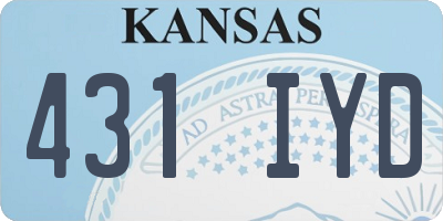 KS license plate 431IYD