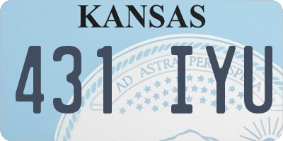 KS license plate 431IYU