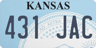 KS license plate 431JAC