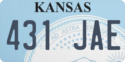 KS license plate 431JAE