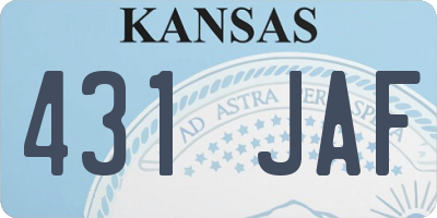 KS license plate 431JAF