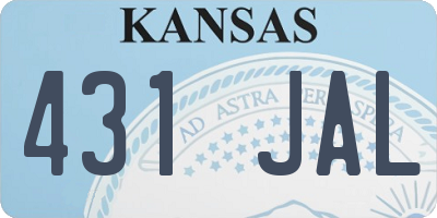 KS license plate 431JAL