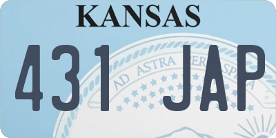 KS license plate 431JAP