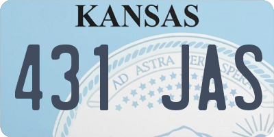 KS license plate 431JAS