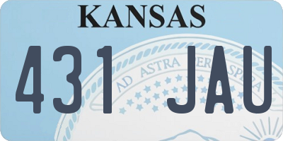 KS license plate 431JAU