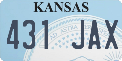 KS license plate 431JAX
