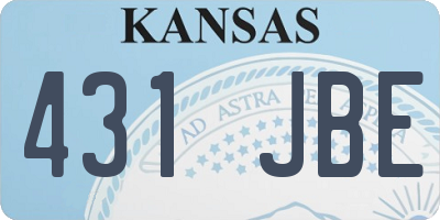 KS license plate 431JBE