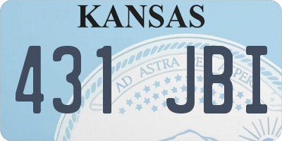 KS license plate 431JBI