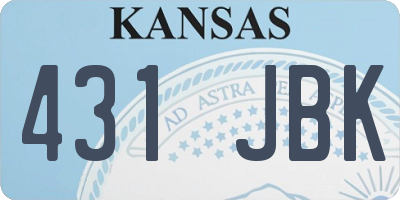 KS license plate 431JBK