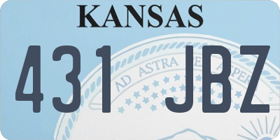 KS license plate 431JBZ