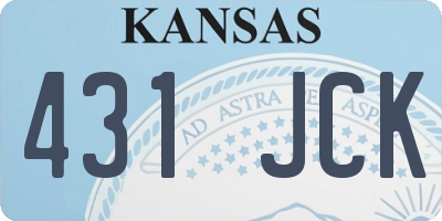 KS license plate 431JCK