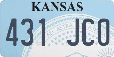 KS license plate 431JCO