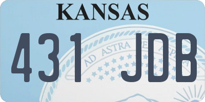KS license plate 431JDB