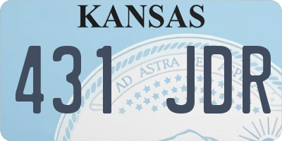 KS license plate 431JDR