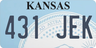 KS license plate 431JEK