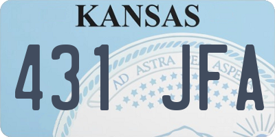 KS license plate 431JFA