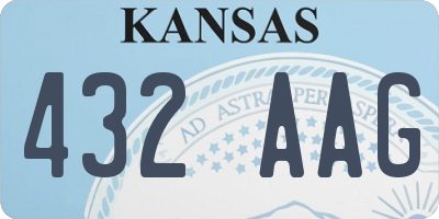 KS license plate 432AAG