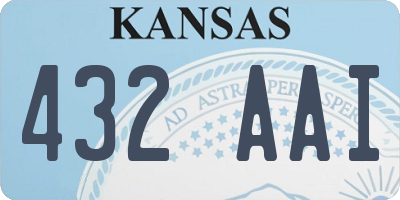 KS license plate 432AAI