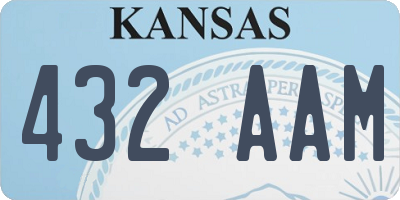KS license plate 432AAM