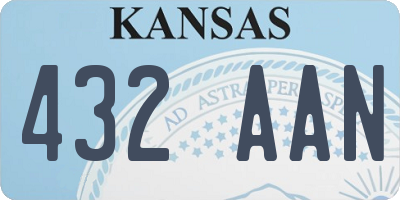 KS license plate 432AAN