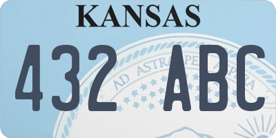 KS license plate 432ABC