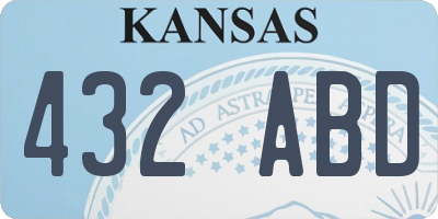 KS license plate 432ABD
