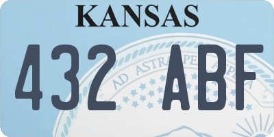 KS license plate 432ABF