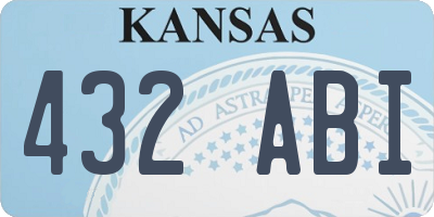 KS license plate 432ABI