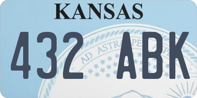 KS license plate 432ABK