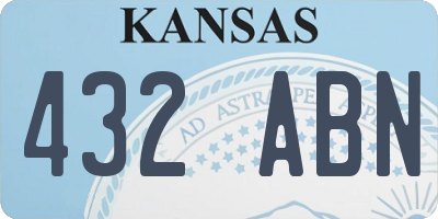 KS license plate 432ABN