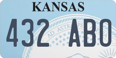 KS license plate 432ABO