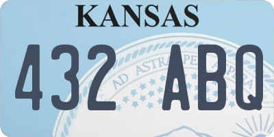 KS license plate 432ABQ