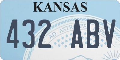 KS license plate 432ABV