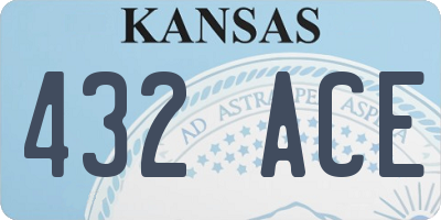 KS license plate 432ACE