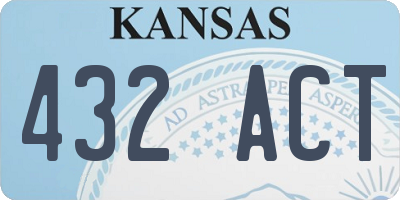 KS license plate 432ACT
