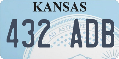 KS license plate 432ADB