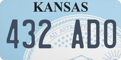 KS license plate 432ADO