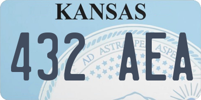 KS license plate 432AEA