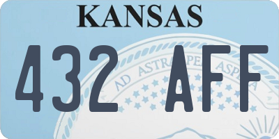 KS license plate 432AFF